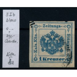 Österreich 1kr, blau, Zeitungsstempelmarke, Type I.b, P.F.! Signum!