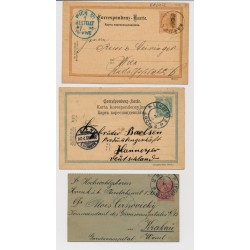 Österreich 189.- 3Stk. Sendungen con GALIZIEN! Interessantes Lot!