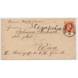 Österreich 1883 5kr, GA-Umschlag KREMSIER nach WIEN.