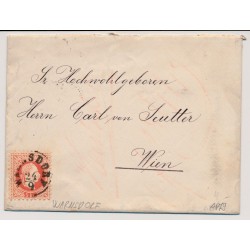 Österreich 1879 5kr, Briefkuvert (Inhalt) WARNSDORF nach WIEN. Schön!