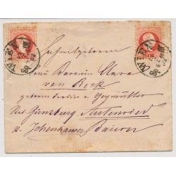 Österreich 18.. 2*5kr, AUSLANDS-Briefkuvert WIEN. Interessantes Stück!