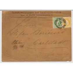Österreich 1870 3+2kr Briefkuvert NEUBAU nach CARLSTADT. Attraktiv!