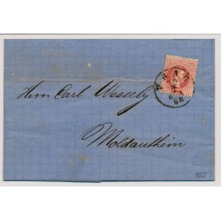 Österreich 1868 5kr, gD Brief (Inhalt) PRAG nach MOLDAUTHEIN.