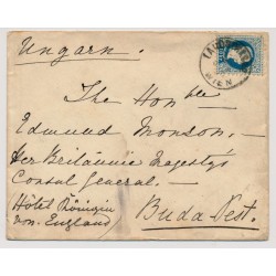 Österreich 18.. 10kr, 2.GEWICHTSSTUFE Brief WIEN nach UNGARN! BUDA-PEST