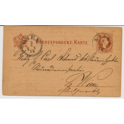 Österreich 1878 2kr, Karte RAABS (Nö) Kl:15P! Nach WIEN. Schön!