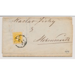 Österreich 1874 2kr, DRUCKSACHE (Inhalt) PRAG nach HOHENMAUTH. Schön!