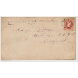 Österreich 1874 5kr, Briefkuvert MÖDLING nach WIEN. Attraktiv!