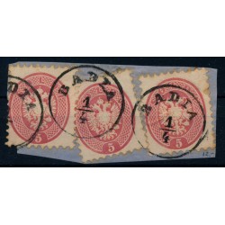 LOMBARDEI-VENETIEN 1864 3*5sld.=15sld. TARIF! Briefstück. BADIA