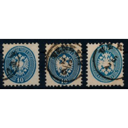 LOMBARDEI-VENETIEN 1864 3Stk.Marke! 10sld. Blau. Verschiedene FARBTÖNE!