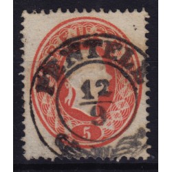 Österreich 1861 5kr, ZENTRIERT! PENTELE (U) Mü:15P! Schön!