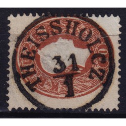 Österreich 1861 10kr, FARBTIEF! Senkr.Bug! THEISSHOLZ (U) Mü:35P!