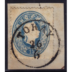 Österreich 1861 15kr, HELLBLAU! SPÄTDRUCK! TOKAY (U) Attraktiv!