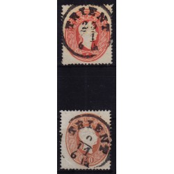 Österreich 1861 2Stk.Marke:5kr und 10kr, TRIENT (Tirol)