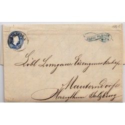 Österreich 1861 15kr, DUNKELBLAU! SCHÖNER DRUCK! Brief, N:B:H:WIEN