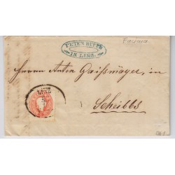 Österreich 1861 5kr, Brief (FACTURA!) LINZ nach SCHEIBBS. Schön!