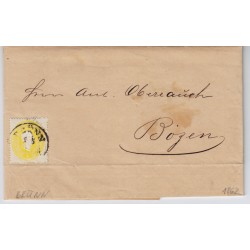 Österreich 1862 2kr, FARBFRISCH! DRUCKSACHE (Inhalt) BRÜNN nach BOZEN.