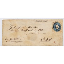 Österreich 186. 15kr, Briefkuvert HERMANNSTADT nach TRIEST. Schön!