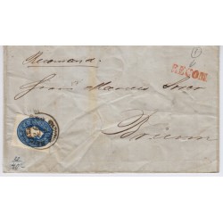 Österreich 186. 15kr, FARBINTENSIV! REKO-Brief REICHENBERG nach BRÜNN.