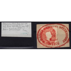 Österreich 1861 5kr, ROTSTEMPEL K.K.BRIEF-FILIALAMT RECOMANDIRT/WIEN 40P