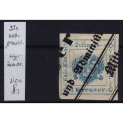 Österreich Zeitungsstempelmarke, HELLGRAUBLAU! Type I.a, Wz.! P.F.! Sig.