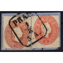 Österreich 1861 2-Farben-Frankatur:10+5kr, PRAG. Schön und attraktiv!