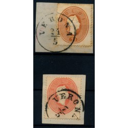 LOMBARDEI-VENETIEN 1861 10sld. Und 5sld. EXTREM VERZÄHNT! VERONA