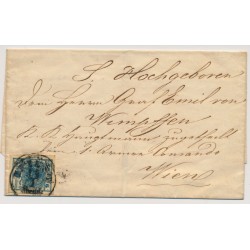 Österreich 185. 9kr, Brief mit TRIEST/Abends Stempel nach WIEN.