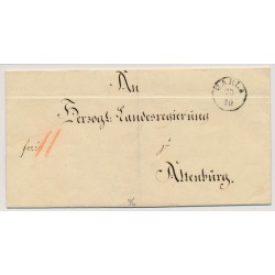 Österreich 18.. Brief GAHLA. R.s. BLAUSTEMPEL ALTENBURG und Wachssiegel.