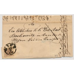 Österreich 1856 6kr, Brief (klein Mangel!) WIEN nach BISKOWIZ.