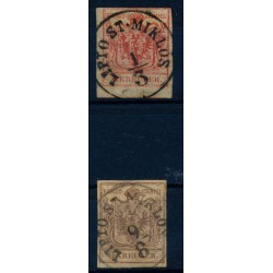 Österreich 1850 2Stk.Marke:-3kr, und -6kr, LIPTÓ ST.MIKLÓS (U)