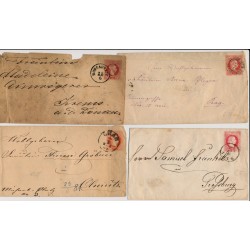 Österreich 187.- 4Stk.Sendungen! Alle 5kr GA-Umschlag. Interessant!
