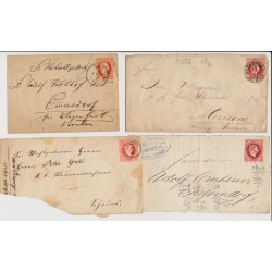 Österreich 187.- 5Stk. Sendungen, Briefteile. Interessant!
