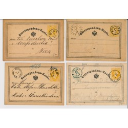Österreich 187.- 4Stk. Korr-Karten! Interessantes Lot!