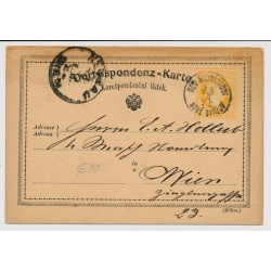 Österreich 1875 2kr Korr-Karte NEU BIDSCHOW (B) nach WIEN. Schön!
