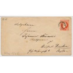 Österreich 1882 5kr, GA-Umschlag mit FINGERHUTSTEMPEL BRANOWITZ (M) 30P