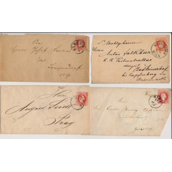 Österreich 187.- 4Stk.Sendungen! Alle 5kr GA-Umschlag! Interessant!