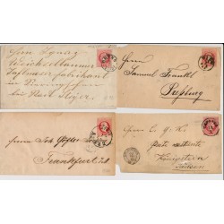 Österreich 187.- 4Stk. Sendungen! Alle 5kr GA-Usmchlag. Interessant!