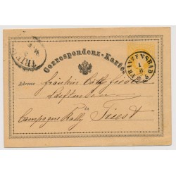 Österreich 1875 2kr Korr-Karte FRANZENSBAD (B) Kl:20Punkte! Nach TRIEST