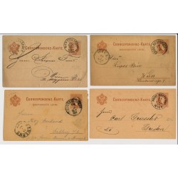 Österreich 187.- 4Stk. Korr-Karten! Interessantes Lot!