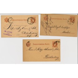 Österreich 188. 3Stk. Korr-Karte, alle WIEN mit gedrucktem TEXT!