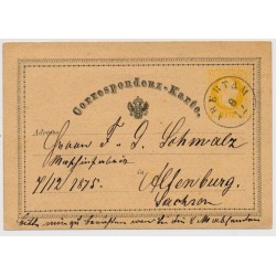Österreich 1875 2kr Korr-Karte ABERTAM (B) Kl:20P! Nach ALTENBURG.