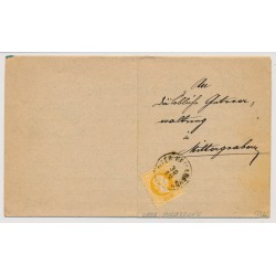 Österreich 1882 2kr gelb, auf DRUCKSACHE (Inhalt) OBER-HOLLABRUNN (Nö)