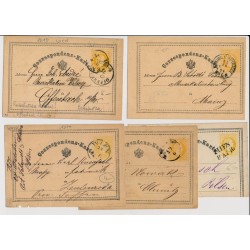 Österreich 1873 5Stk.Korr-Karten! Interessant!