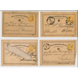 Österreich 187. 4Stk.Korr-Karten. Interessant!