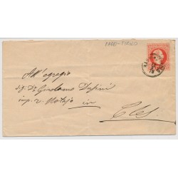 Österreich 1878 5kr GA-Umschlag RABBI-TIROLO (Galizien) nach CLES