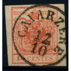 LOMBARDEI-VENETIEN 1850 2Stk.Marke:-15C und 30C, HOHLDRUCK! CASTELFRANCO