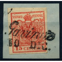 LOMBARDEI-VENETIEN 1850 2Stk.Marke:-15C, PAPIERFALTEN! Verschiedene ESTE