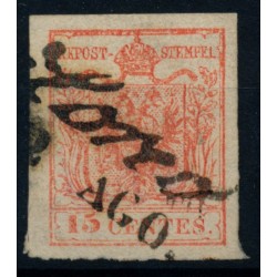 LOMBARDEI-VENETIEN 1850 2Stk.Marke:beide 15C, LONIGO