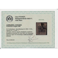 LOMBARDEI-VENETIEN 1850 10C, DEUTHLICHER RANDDRUCK! Kw:150,-€! VÖB!