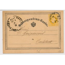 Österreich 1874 2kr Karte von GRAZ/BAHNHOF - KARLSTADT. GEDRUCKTEM TEXT!